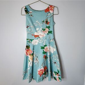 Aranee sleeveless dress floral summer women's size L
